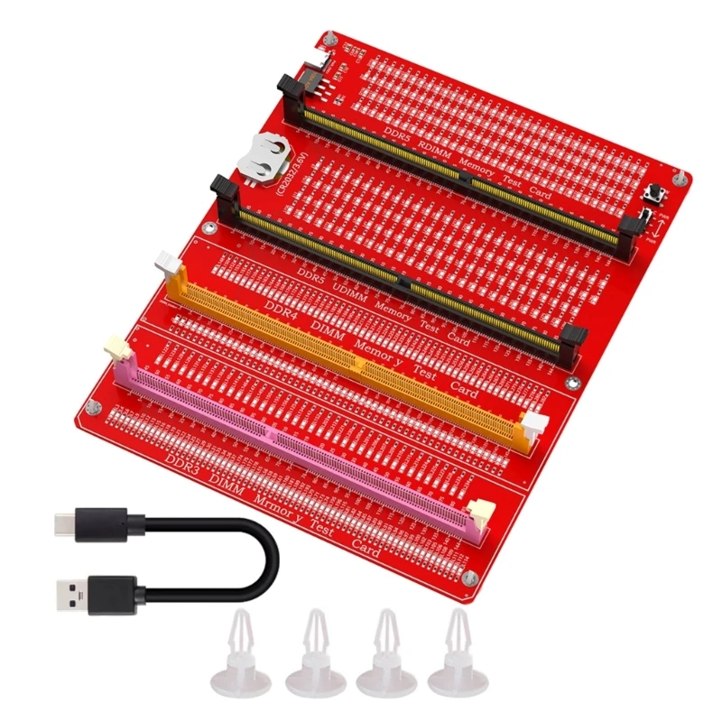 DDR3/4/5 RDIMM/UDIMM-Speichertester mit LED-Anzeige, USB-C-Stromversorgung Image