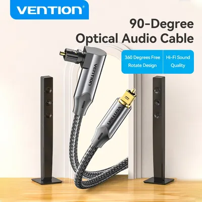 Vention Optical Audio Cable 90-Degree Male to Male for TV Amplifier Audio Processor Sound Bar PS4 Xbox Audio Optical Fiber Cable