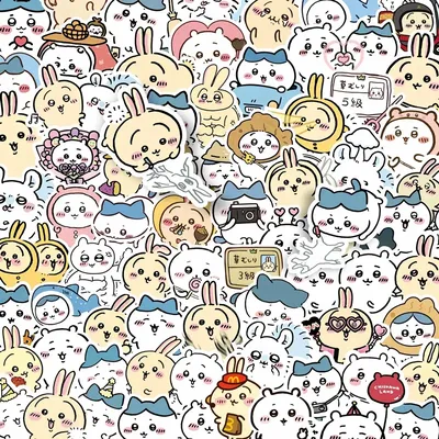 100PCS Non-repeating Cartoon Chiikawa Stickers Cute Decals DIY for Water Cup Skateboard Kawaii Kids Toys Sticker Decoration