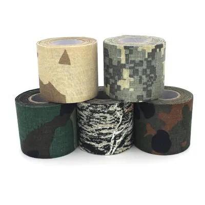 4.5cm*500cm Camouflage Camo Tape Wrap Bandages Sticker Cotton Cloth For Outdoor Camping Hunting