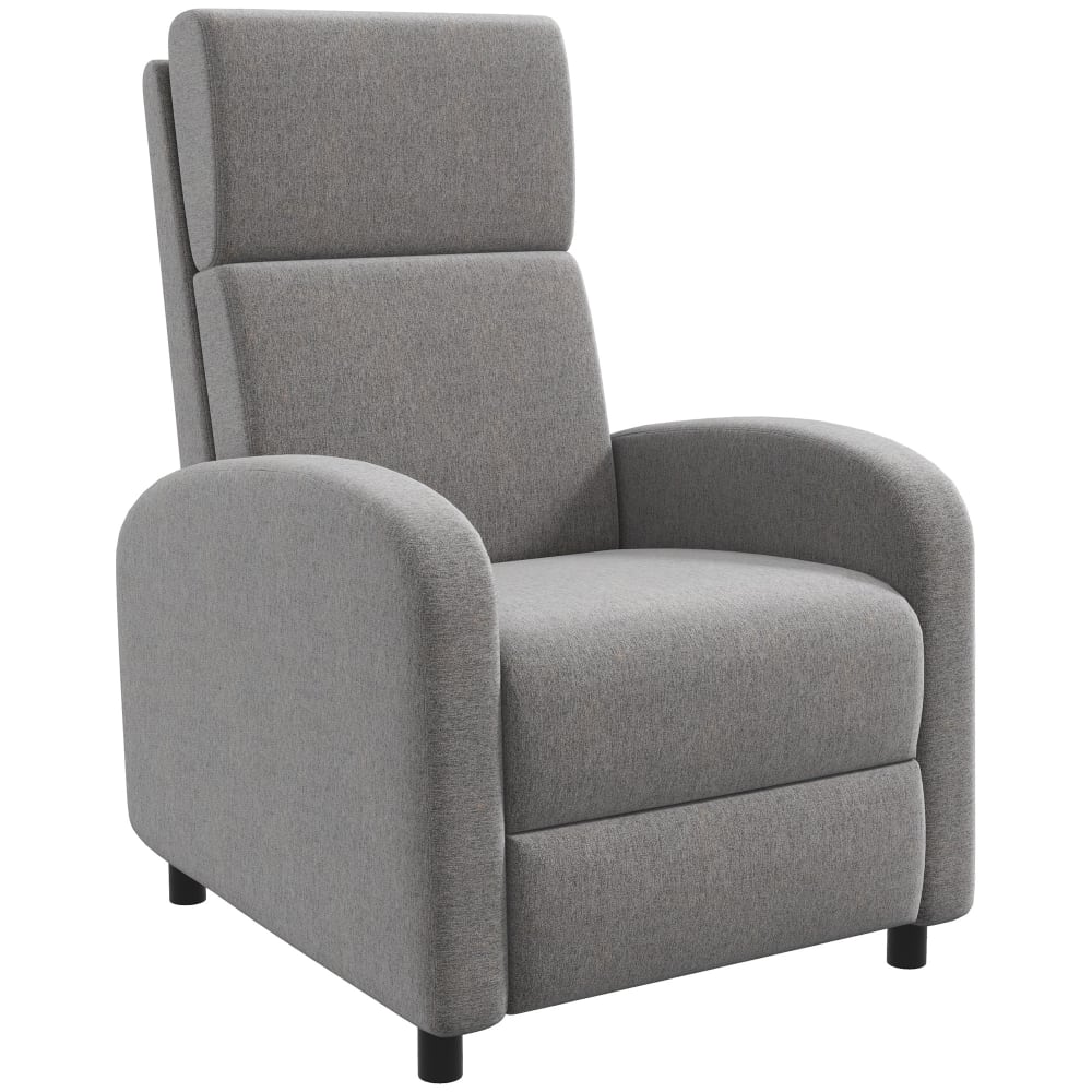 Fauteuil de relaxation inclinable réglable repose-pied tissu gris