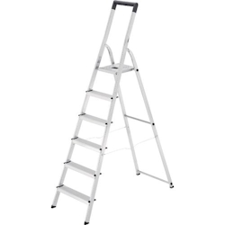 Hailo Stufenleiter L40 Easyclix Silber 6 Stufen 51 x 206 cm Image
