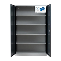 PROREGAL Stahlschrank BEE mit 7 lackierten Fachböden | HxBxT 195x92x60cm | Grau-Blau | Werkstattschrank Werkzeugschrank Aktenschrank Universalschrank Image
