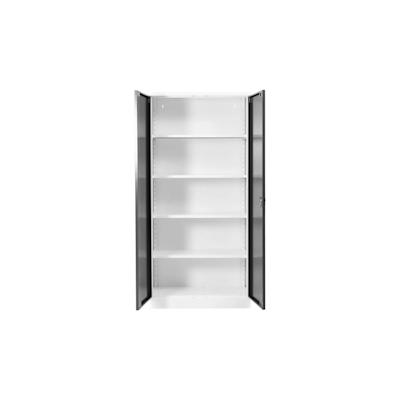 PROREGAL Stahlschrank BEE mit 8 lackierten Fachböden | HxBxT 195x92x42cm | Weiß-Anthrazit | Werkstattschrank Werkzeugschrank Aktenschrank Image