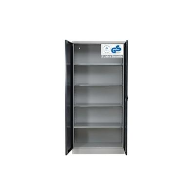 PROREGAL Stahlschrank BEE mit 7 verzinkten Fachböden | HxBxT 195x92x60cm | Grau-Anthrazit | Werkstattschrank Werkzeugschrank Aktenschrank Image