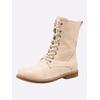 Schnürstiefelette ANDREA CONTI, Damen, Gr. 38, beige (creme), Leder, Glattleder, Rindsleder, modisch, Schuhe