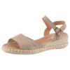 Sandale VERBENAS "VALERIE SERRAJE", Damen, Gr. 35, grau (taupe), Veloursleder, casual, Schuhe, Sommerschuh, Riemchensandalette, Urlaubschuh mit Keilabsatz