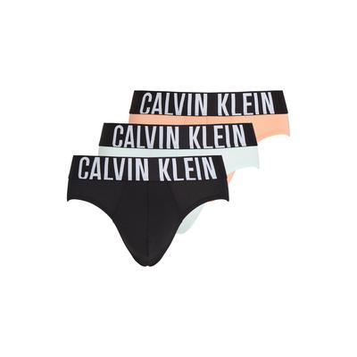Hipster "HIP BRIEF 3PK", Herren, Gr. M (50), papaya punch, schwarz, moonlight jade, Jersey, Obermaterial: 88% Polyester, 12% Elasthan, CALVIN KLEIN UNDERWEAR, körpernah, Unterhosen, mit Logo-Stretchbund Image