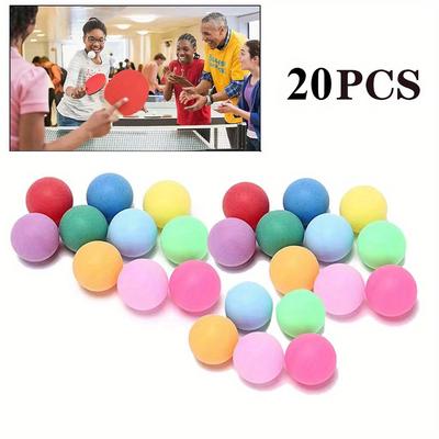 TEMU 20 Bright 40mm Table Tennis Balls - Durable Pp Material, Suitable For Games And Entertainment Accessories, Adult Parties, No Batteries Required Image