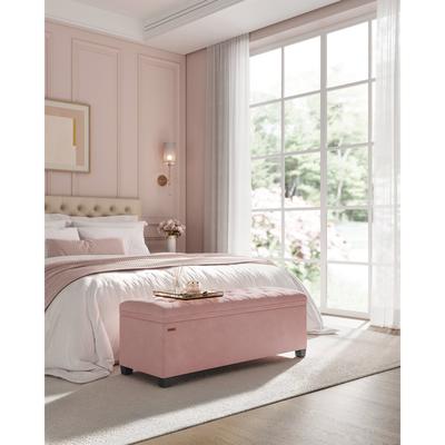 TEMU Stool With Storage, Bench With Legs, 40 X 110 X 40 Cm Footrest, Storage Box, Load Capacity Up To 300 Kg, For Living Room, Bedroom, Hallway Image
