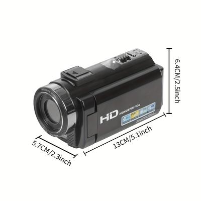 TEMU Stuogyum Camera Camcorder With 3inch Ips 270 Degrees Rotation Screen, 16x Digital , 1080i Video Capture Resolution, Hybrid , And 64gb Card Image