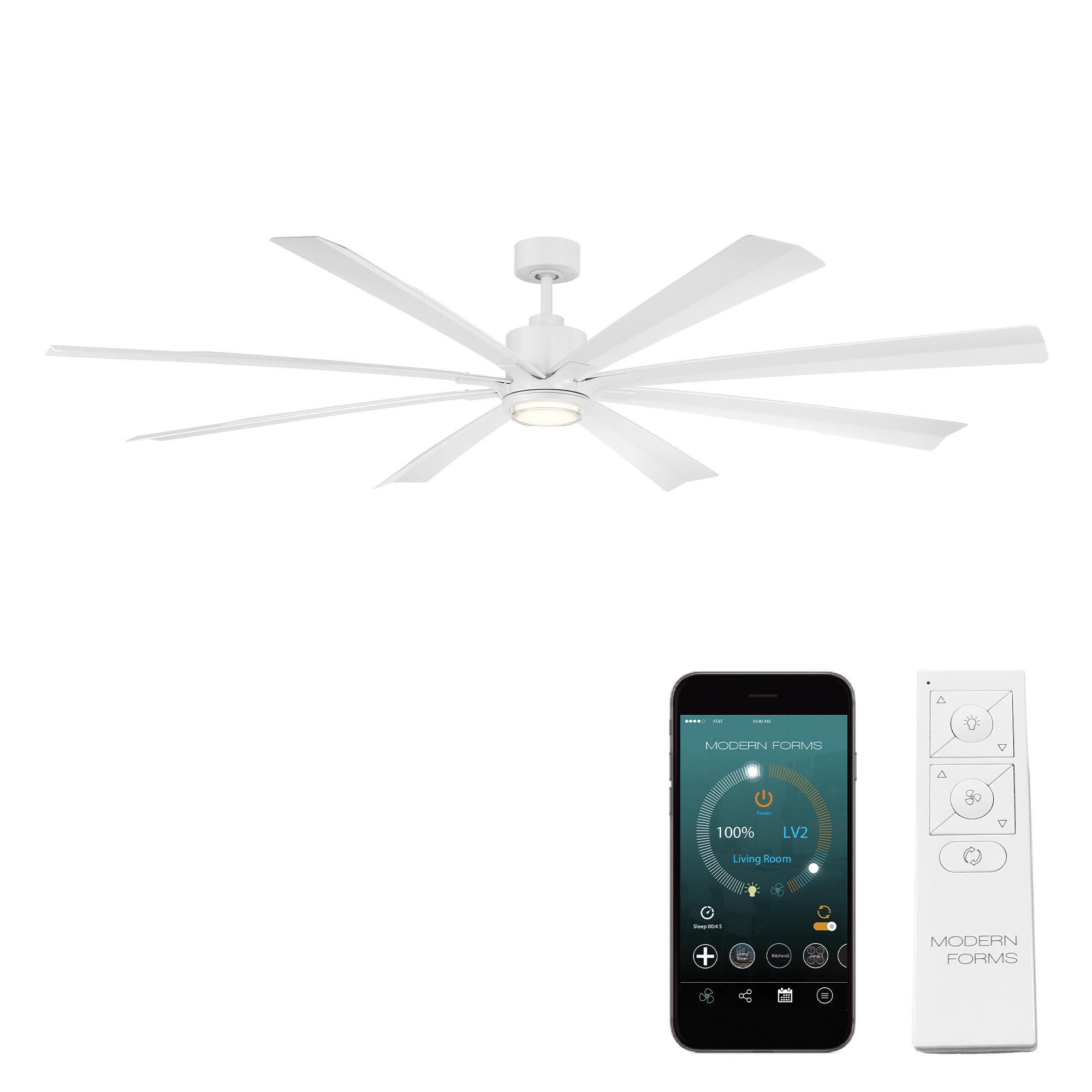 Modern Forms Size Matters 84 Inch Ceiling Fan with Light Kit - FR-W2403-84L-MW