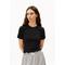 MAHERAA - Frauen Slim Fit T-Shirt - schwarz (Größe: S)