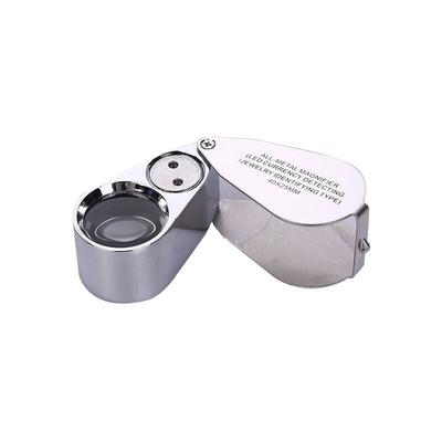 Faltbare Schmucklupe aus Metall, Juwelierlupe X40, Juwelierlupe, Botanikerlupe, 40-fache Lupe,