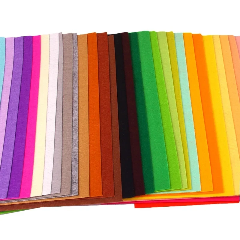 10 Stück weiches Filzstoffblatt, verschiedene Farben, Patchwork, Nähen, DIY, Basteln, Quadrate, Vliesstoff, 1 mm dick, handgefertigte Stoffweberei Image