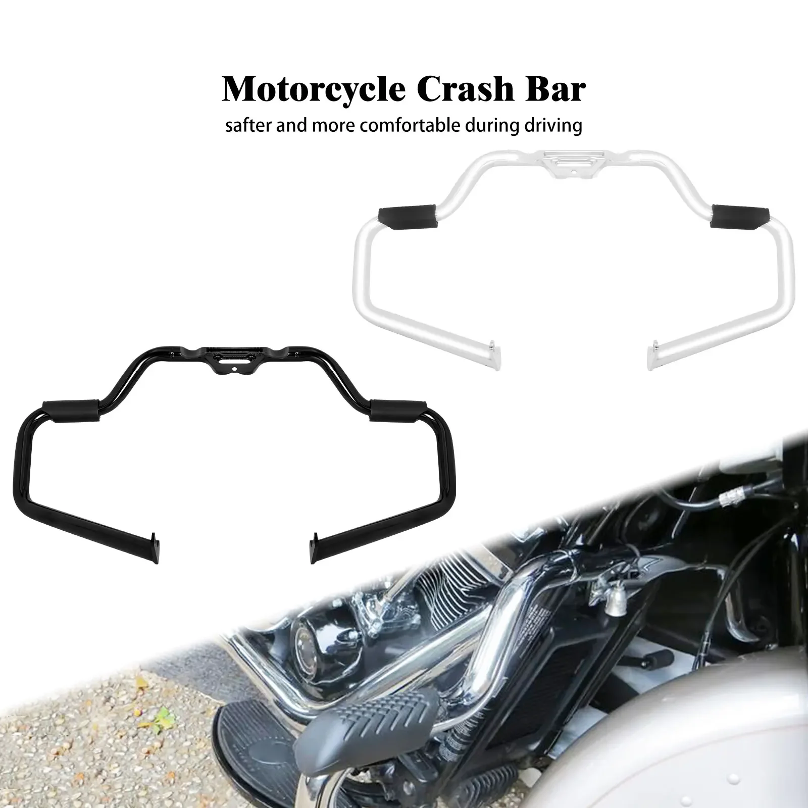 Motorrad Schwarz/Chrom Motorschutzbügel Sturzbügel Für Harley Softail Fat Boy Deluxe Breakout Low Rider Slim FXBB FLFB FXBR 2018-25