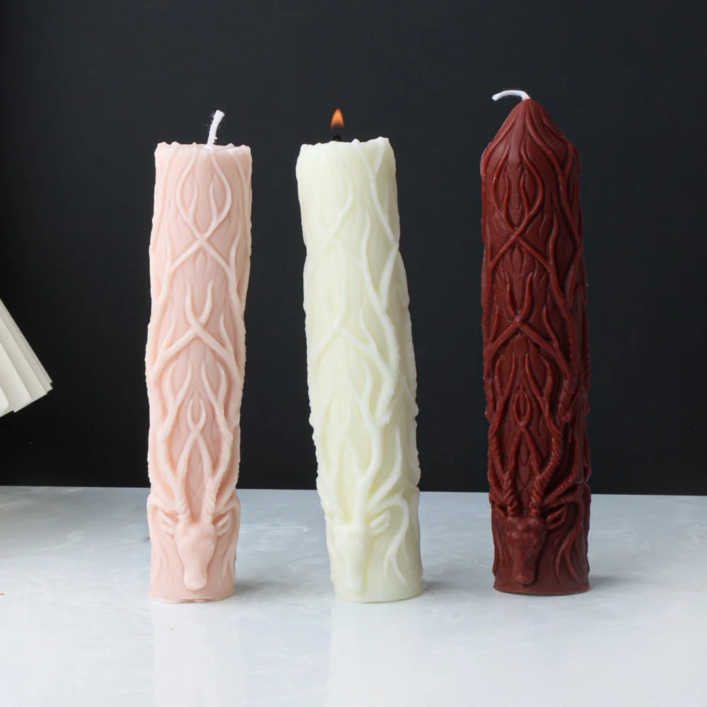 Rentier Geweih Säule Kerze Silikonform 3D Säule Wachsform für DIY Elch Horn Säule Harz Epoxidharz Handwerk Aroma Gips DIY Werkzeug Image