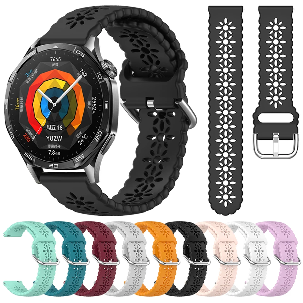 1PCS 22mm oder 20mm Sport Armband für Huawei Uhr GT5 46mm Band GT2 GT3 GT 4 Pro HONOR Uhr 4 GS Pro SE Atmungsaktive Armband Frauen Image