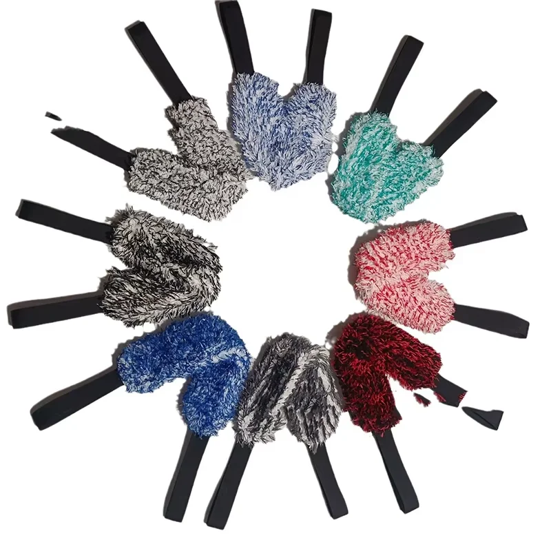 1PC Auto Rad Reinigung Handtuch Doppelseitige Mikrofaser Spannband Plüsch Detail Rad Pinsel Reinigung und Wartung Werkzeuge Image