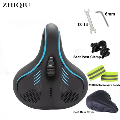 Wide Bike Seat, BIg Bicycle Saddle for Women and Men, Memory Foam Padded, Dual Shock Absorbing, Cycling Saddle Fit for Most Bike
