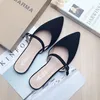 Frauen Sandalen Schwarz Spitze Schuhe Frauen Wohnungen Casual Schuhe Alias De Mujer Große Größe 42 43 33 34 Flache Schuhe keine Zurück Hausschuhe