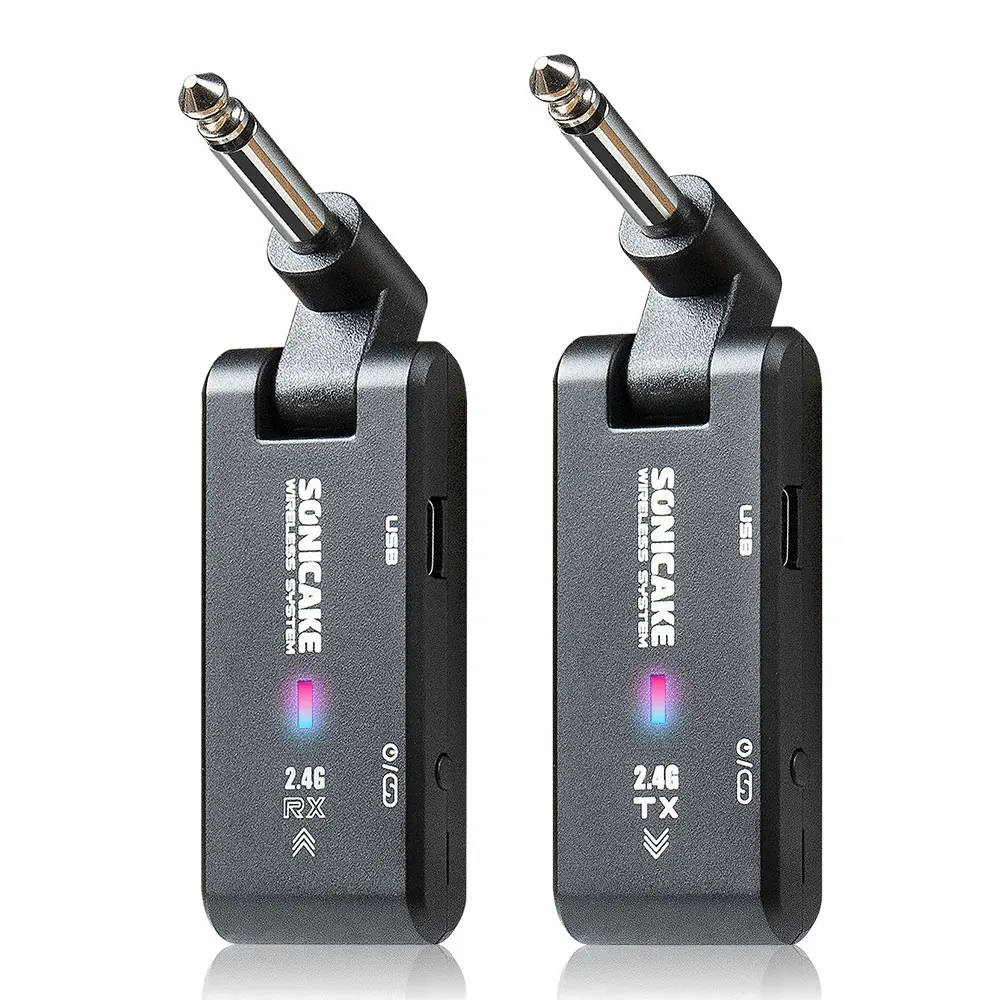 Sonicake Gitarre drahtloses System Audio Gitarre Sender Empfänger für E-Gitarre Bass 30m Entfernung wiederauf lad bares Zubehör Image