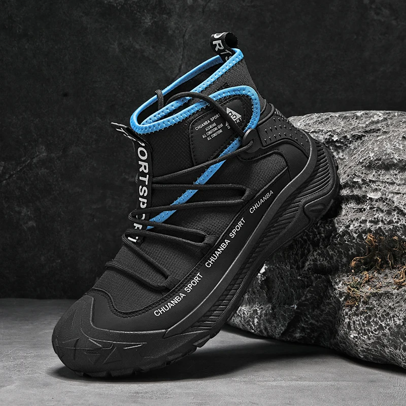 Herren Wanderschuhe Outdoor High Top Arbeitsstiefel Mann Grün Trekkingstiefel Herren Casual Walking Sneakers Rutschfeste Kletterschuhe 2025