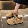 2025 neue Stil Große Größe frauen Wohnungen 41-43 Breite Chubby Füße Retro Boken Schuhe Herbst Neue stil Puff Toast Schuhe Casual Schuhe