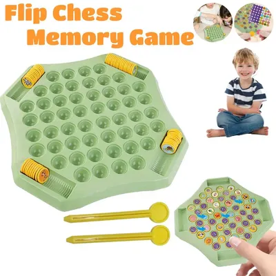 Kinder Flip Schach Speicher Schach Spiel Familie Interaktive Brettspiel Logisches Denken Kognitive Image