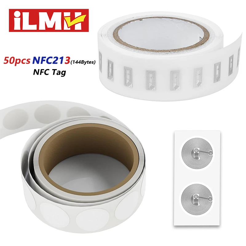 100 teile/los NFC Label Tag Aufkleber 13,56 MHz ISO14443A 213 Aufkleber Universal Label Ntag213 RFID für alle NFC-fähigen telefone Image
