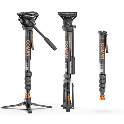 COMAN DK327Q5S Professional DSLR Monopod Tripod Stand for DSLR Cameras Canon Nikon Sony Camera Camcorder Aluminum Tripods