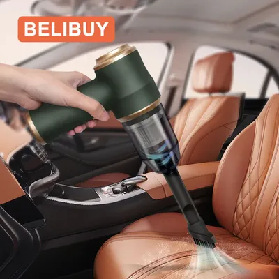 BELIBUY Tragbarer kabelloser Reiniger, Luftpistole, Autowaschzubehör, leistungsstarker Staubsauger, geeignet für die Reinigung von Auto, Zuhause und Teppichen Image