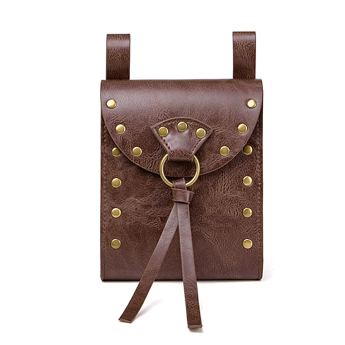 Retro Vintage Mittelalterlich Renaissance Tasche Würfelbeutel Gürteltasche Pirat Wikinger Ranger Kostüm Unisex Seeräuber Fantasie Steampunk Halloween Karneval Leistung Party LARP Erwachsene Tasche Image