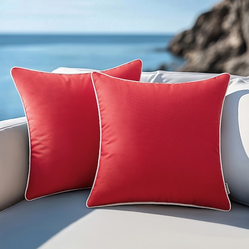Einfache Farb-Kissenbezüge für den Außenbereich wasserdichte Technologie beschichtete Kissen für Garten-Sofas modern und schlicht 1 Stück