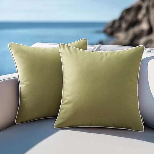 Einfache Farb-Kissenbezüge für den Außenbereich wasserdichte Technologie beschichtete Kissen für Garten-Sofas modern und schlicht 1 Stück Image