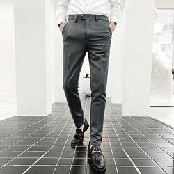 Herren Anzughosen Eng Hose Hosen Bleistifthosen Tasche Glatt Atmungsaktiv Dehnbar Knöchellänge Hochzeit B¨¹ro Geschäft Baumwolle Schick Modern Casual Dünn Schwarz Grau elastisch