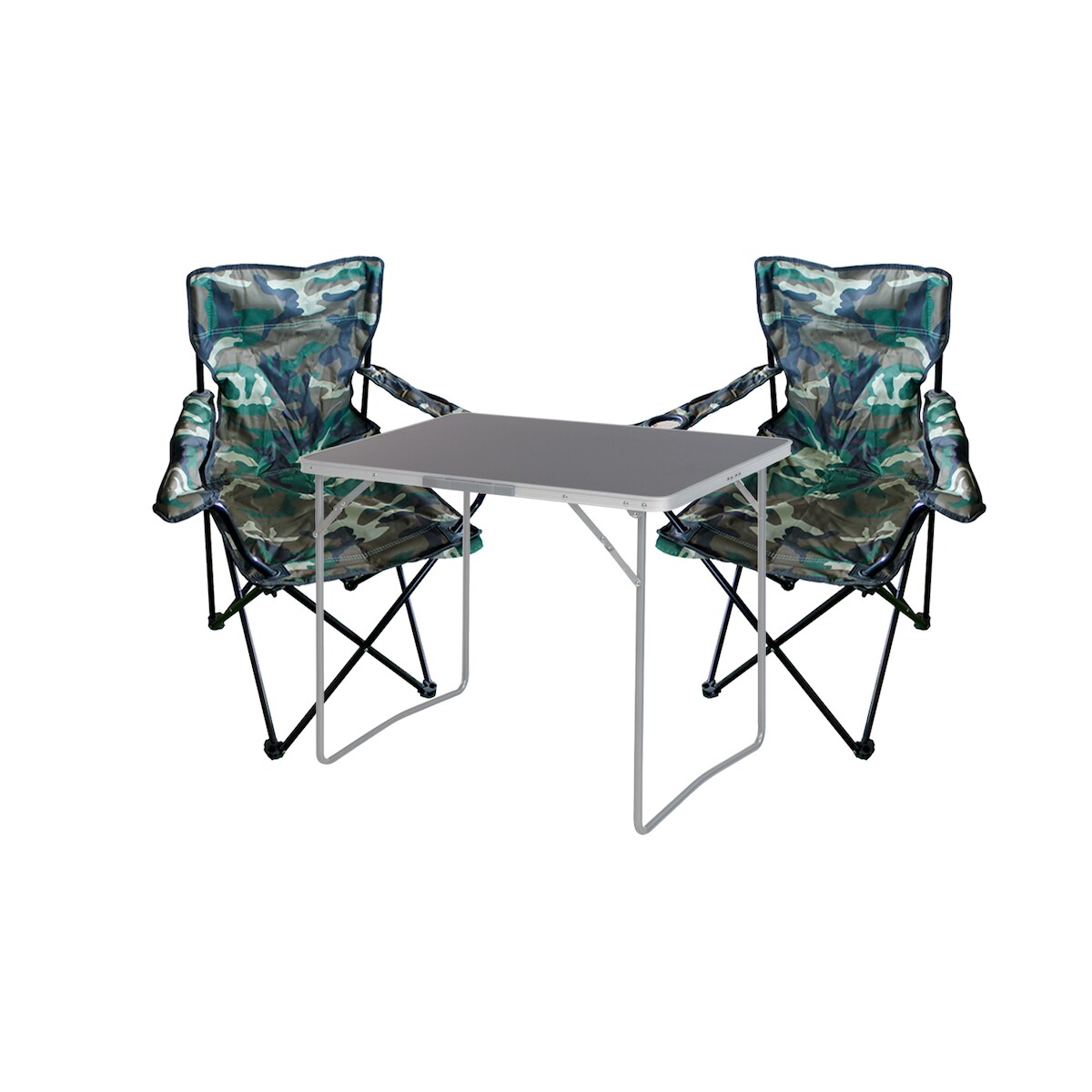 Mojawo 3-tlg Campingmöbel Set Campingtisch Anglerstuhl L80xB60xH68cm klappbar Image