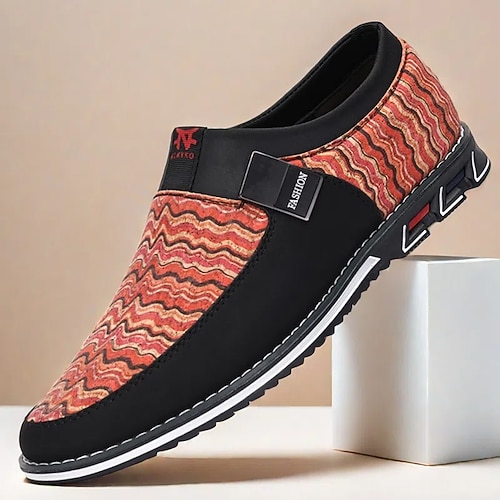 Lässige Slipper für Herren, lebendiges Wellenmuster, leichter Komfort, urbanes Mode-Schuhwerk Image