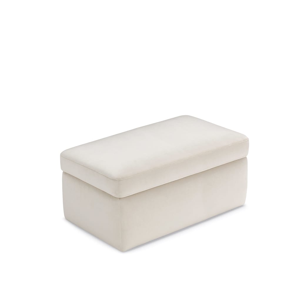 Pouf conteneur fabriqué en Italie en velours beige 85x45 cm