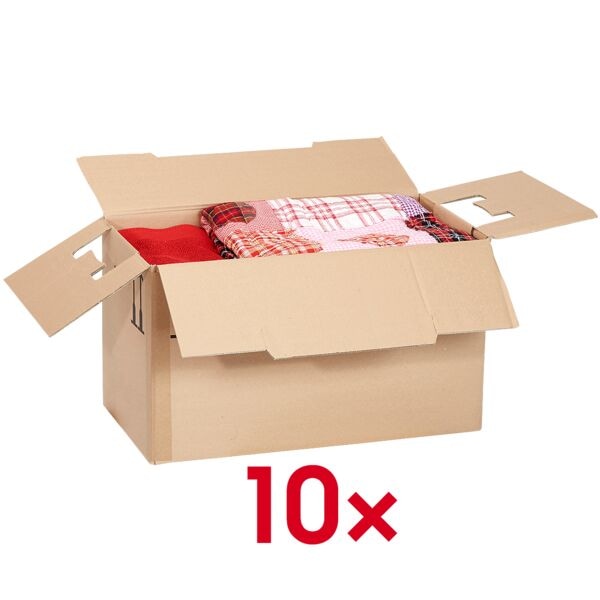 Nestler 10 Stück Umzugskartons 36,1/66/40 cm braun, 36.1x40x66 cm Image