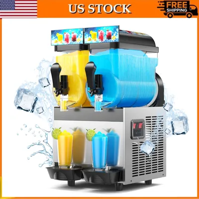 Commercial Slushy Machine 30L Double Tank Margarita Machine Stainless Steel Frozen Drink Machine