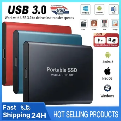 External Hard Drive Portable SSD 16TB External Solid State Drive USB 3.0 Type C Hard Disk High Speed