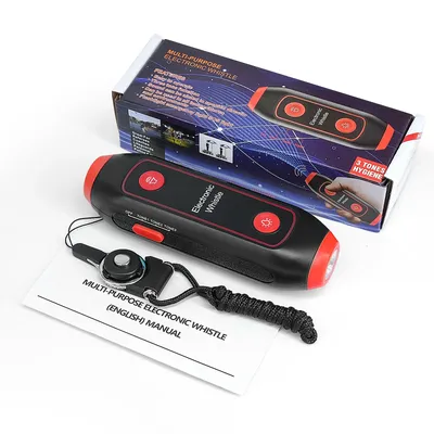 Electronic Whistle Handheld Electric Whistle with Lanyard SOS Light Flashlight for Coaches Referees