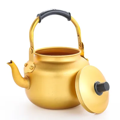 Gold Aluminum Kettle for Kitchen Outdoor Portable Teapot Coffee Pot Large Capacity Kitchen Camping