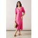 Wallis Womens Petite Pink Button Through Viscose Midi Dress - Size 16 UK | Wallis Sale | Discount Designer Brands