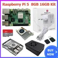 Kit ufficiale Raspberry Pi 5 16GB 8GB RAM BCM2712 Cortex-A76 2.4GHz LPDDR4X-4267 PCIe 2.0 RTC Custodia opzionale Alimentatore per RPi5