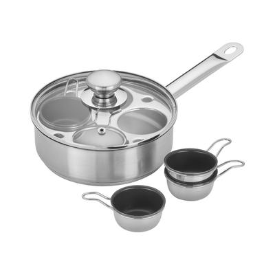 Demeyere Resto 4-Cup Stainless Steel Egg Poacher Set