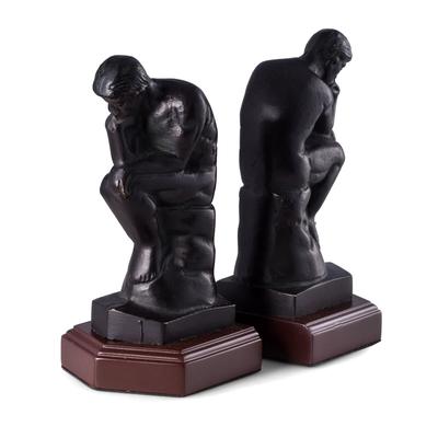 Bey-Berk Cast Metal Thinker Bookends
