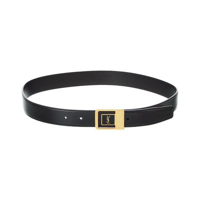 Saint Laurent La 66 Lacquered Leather Belt