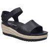 Keilsandalette JOSEF SEIBEL "Miranda 02", Damen, Gr. 38, schwarz, Leder, modisch, Schuhe, Plateausandale, Sommerschuh, Klettschuh mit Keilabsatz